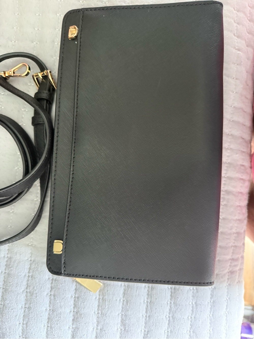 Michael Kors Black Quilted Zip-Top crossbody/clutch - Picture 6 of 15